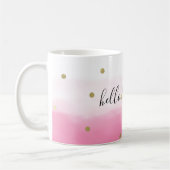 Roze Waterverf Goud Confetti Ombre Mooi Koffiemok (Links)