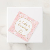 Roze Waterverf Goud Een baby brouwt dank u Bedankjes Labels (In situ)