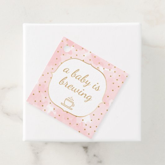 Roze Waterverf Goud Een baby brouwt dank u Bedankjes Labels (In situ)