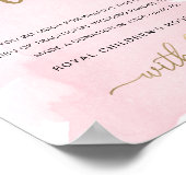 Roze Waterverf goud in plaats van voorteken Poster (Hoek)