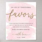 Roze Waterverf goud in plaats van voorteken Poster (Voorkant)