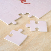 Roze Waterverf Goud Koi Vis Bloemen Gepersonalisee Legpuzzel (Zijkant)