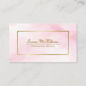 Roze Waterverf & Goud Professionele QR Code Visitekaartje (Voorkant)