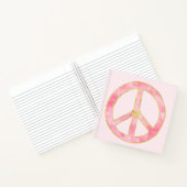 Roze Waterverf Goud Vredesteken Hart Notitieboek (Binnen)