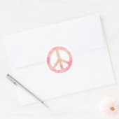 Roze Waterverf Goud Vredesteken Hart Ronde Sticker (Envelop)