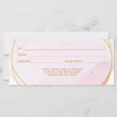 Roze Waterverf Gouden Cirkel Cadeaubon (Achterkant)