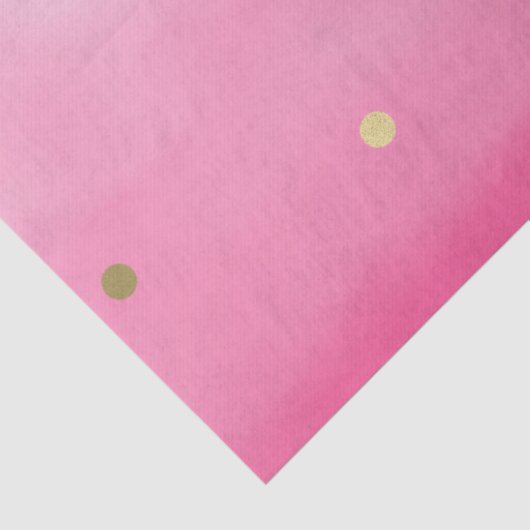 Roze Waterverf Gouden Confetti Ombre Tissuepapier (Detail)