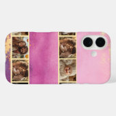 Roze Waterverf & Gouden Foto Case-Mate iPhone Case (Achterkant (horizontaal))