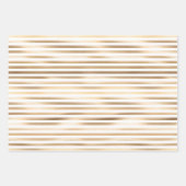 Roze Waterverf Gouden Glam Stripes Inpakpapier Vel (Voorkant 3)