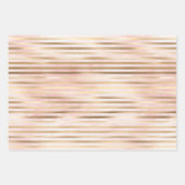 Roze Waterverf Gouden Glam Stripes Inpakpapier Vel (Voorkant)