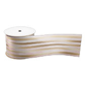 Roze Waterverf Gouden Glam Stripes Satijnen Lint (Spoel)