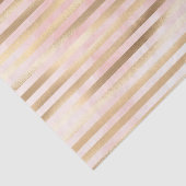 Roze Waterverf Gouden Glam Stripes Tissuepapier (Detail)