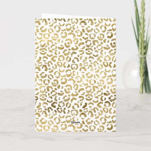 Roze Waterverf gouden luipaard Kaart (Achterkant)