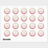 Roze Waterverf gouden luipaard Ronde Sticker (Vel)