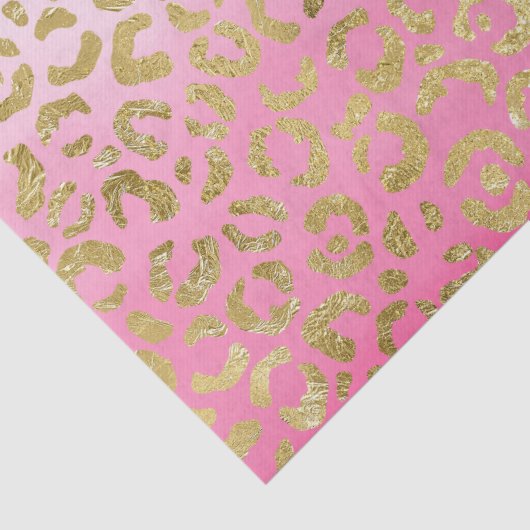 Roze Waterverf gouden luipaard Tissuepapier (Detail)