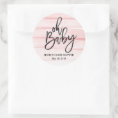 Roze Waterverf Gradient Oh Baby shower Sticker (Tas)