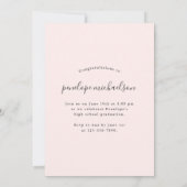 Roze Waterverf Graduation Party Foto Kaart (Achterkant)