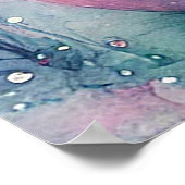 Roze Waterverf Grote Zeemeermin Wall Art Posters (Hoek)