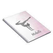 Roze Waterverf Gymnastiek Notitieboek (Rechterzijde)