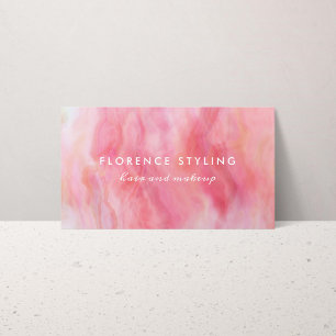 Roze Waterverf Hair Makeup Stylist Visitekaartje