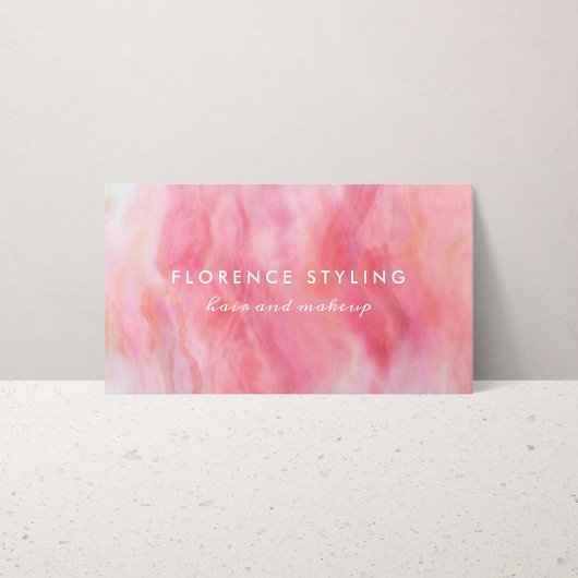 Roze Waterverf Hair Makeup Stylist Visitekaartje