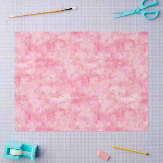 Roze Waterverf Hallo Confetti Tissuepapier (Craft)
