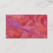 Roze Waterverf Hallo Moderne Roepkaart Contactkaartje (Achterkant)