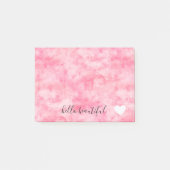 Roze Waterverf Hallo prachtig hart Post-it® Notes (Voorkant)