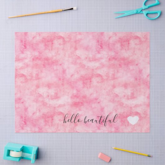 Roze Waterverf Hallo Tissuepapier (Craft)
