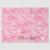 Roze Waterverf Hallo Tissuepapier (Voorkant)