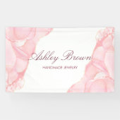 Roze Waterverf handgemaakte juwelen oorscherm Spandoek (Horizontaal)