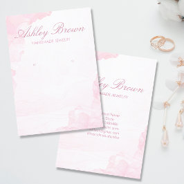 Roze Waterverf handgemaakte juwelen oorscherm Visitekaartje