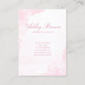 Roze Waterverf handgemaakte juwelen oorscherm Visitekaartje (Achterkant)