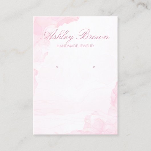 Roze Waterverf handgemaakte juwelen oorscherm Visitekaartje (Voorkant)