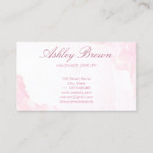 Roze Waterverf Handgemaakte Sieraden Ketting Oorbe Visitekaartje (Achterkant)