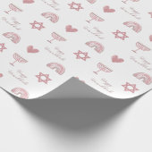 Roze Waterverf Hanukkah-pakpapier Cadeaupapier (Hoek)