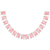 Roze Waterverf Happy First Birthday Vlaggetjes (Alle)