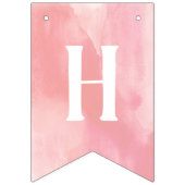 Roze Waterverf Happy First Birthday Vlaggetjes (Tweede vlag)