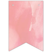 Roze Waterverf Happy First Birthday Vlaggetjes (Eerste vlag)