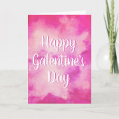 Roze Waterverf Happy Galentine's Day Feestdagen Kaart (Voorkant)