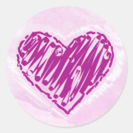 Roze Waterverf Harde Sticker
