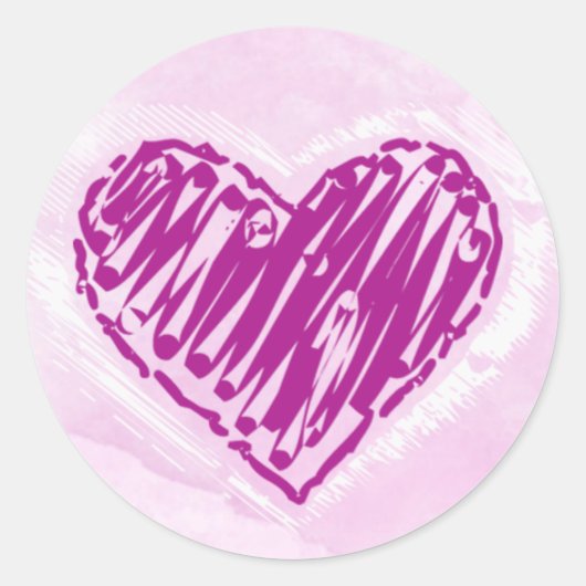 Roze Waterverf Harde Sticker (Voorkant)