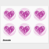 Roze Waterverf Harde Sticker (Vel)
