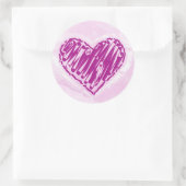 Roze Waterverf Harde Sticker (Tas)