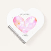 Roze Waterverf hart aangepaste dankbaarheid Journa Notitieboek (Voorkant)