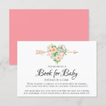 Roze Waterverf Hart Baby shower Boek voor Baby