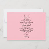 Roze Waterverf Hart Be My Maid of Honor Gedicht Kaart (Achterkant)