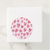 Roze waterverf hart cadeaubijsluiter bedankjes labels (In situ)