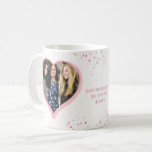 Roze Waterverf Hart Eenvoudige Foto Minimalist Koffiemok (Voorkant links)