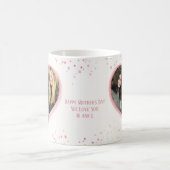 Roze Waterverf Hart Eenvoudige Foto Minimalist Koffiemok (Center)